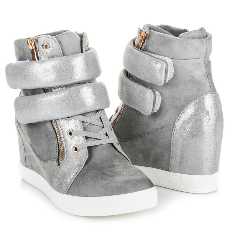 Muodikkaat Velcro tennarit harmaa