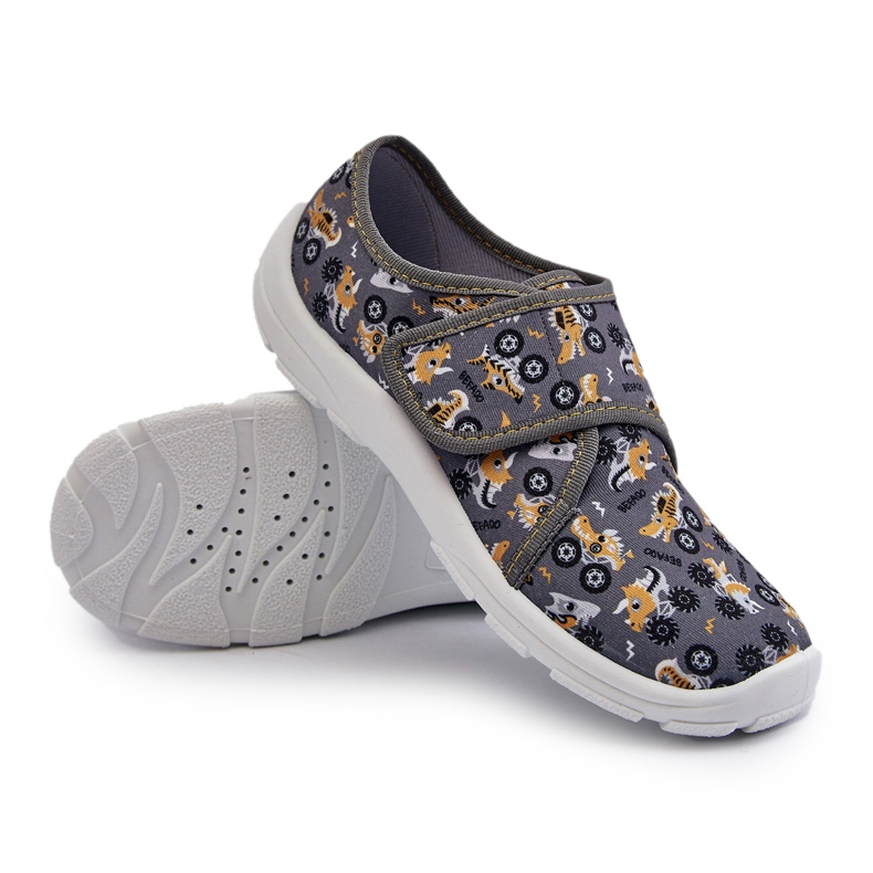 Mukavat poikien tossut tarranauhalla Befado 974Y552 Grey harmaa