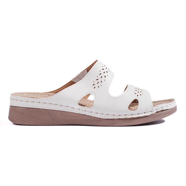 Mukavat valkoiset naisten varvastossut valkoinen