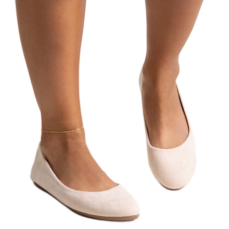 Vaalean beigenväriset balettitassut Jala eco-mohasta