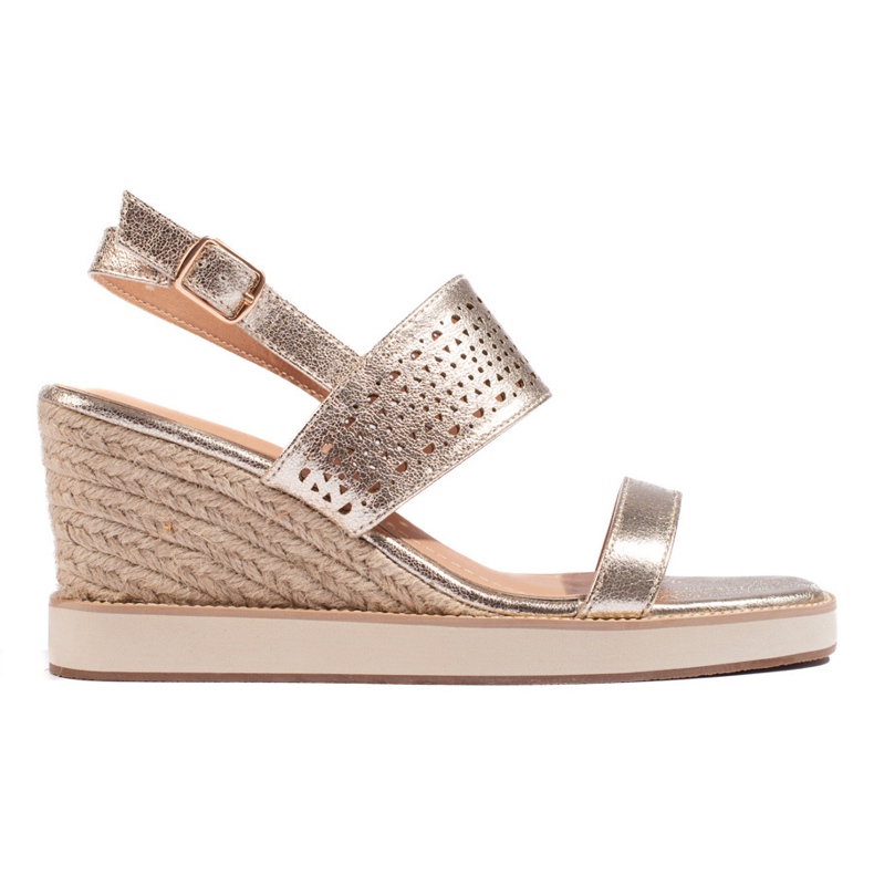 Naisten kullanväriset kiila sandaalit kultainen