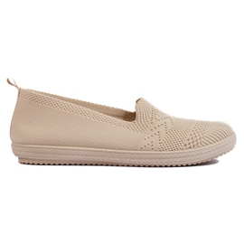Naisten beige kangasslip-on