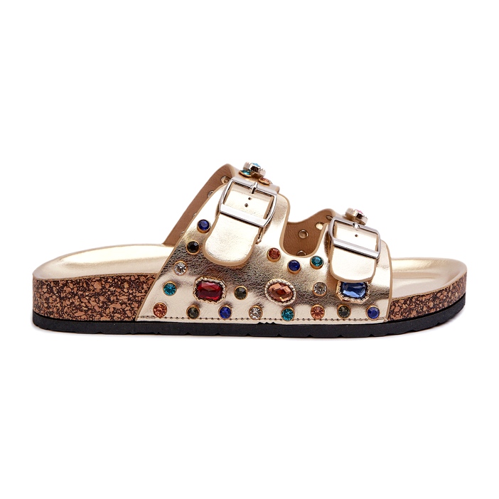 Koristetut naisten varvastossut soljet S.Barski MY121 Gold kultainen