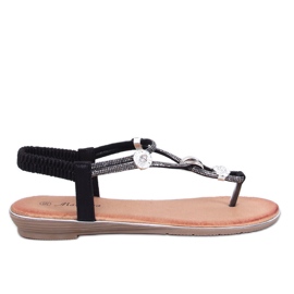 Sandaalit koristeltu Loties Black zirkoneilla musta