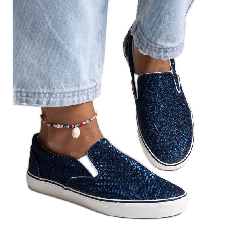 Tummansiniset kiiltävät lenkkarit Lublubahilta sininen