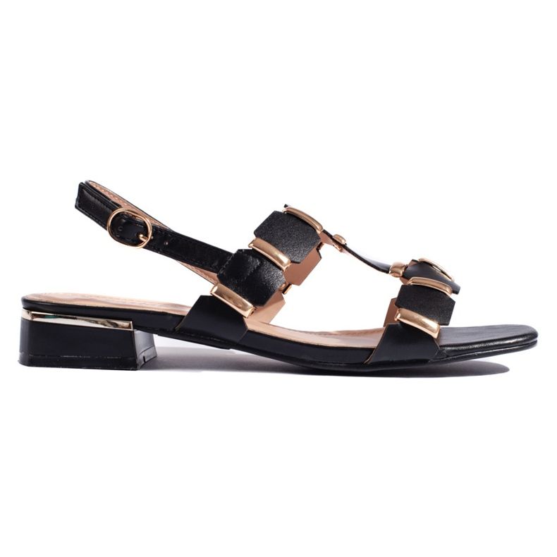 Mustat tyylikkäät naisten sandaalit