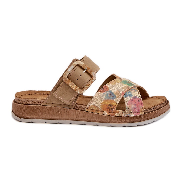 Mukavat naisten varvastossut kukkasoljella Inblu GS000051 ruskea