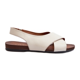 Zazoo 40407 Naisten nahkasandaalit, vaalea beige