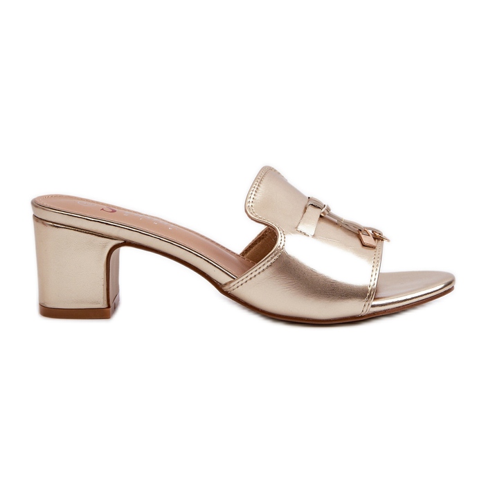 Naisten eko-nahasta valmistetut varvastossut, korkokengät, kultainen Jemenna