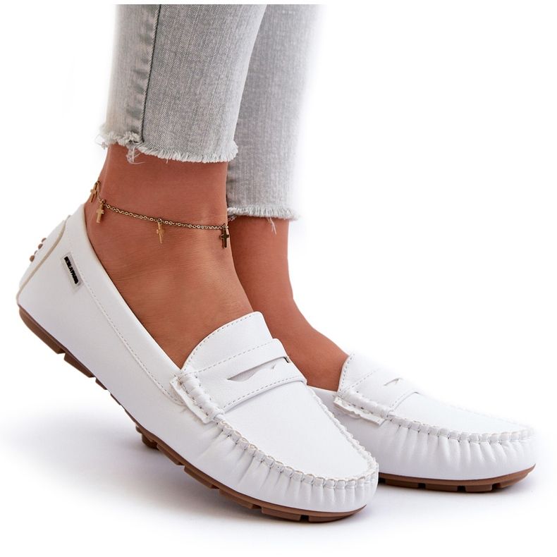 Naisten Eco Leather Moccasins White Rerteria valkoinen