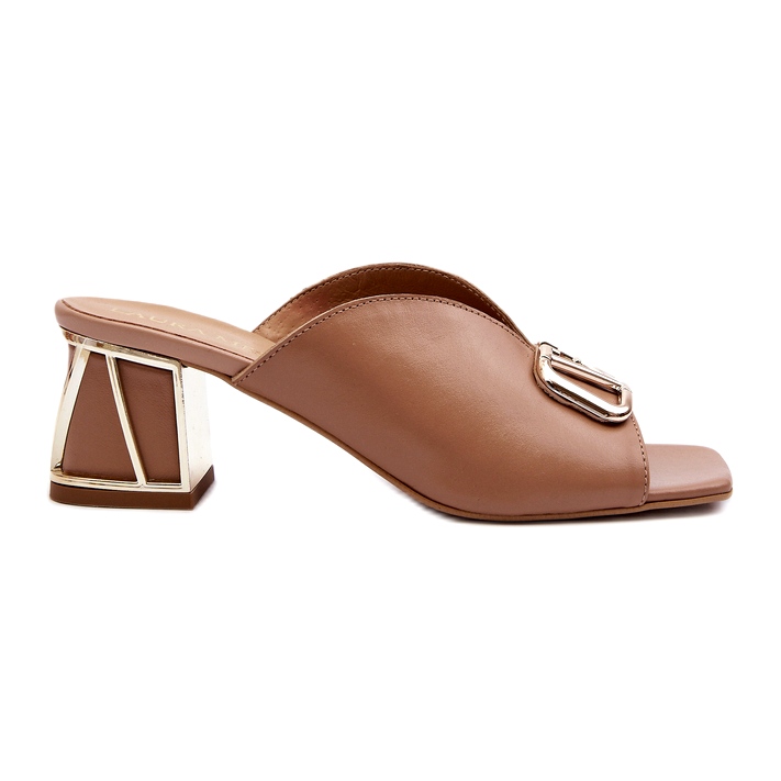 Tyylikkäät naisten korkeakorkoiset varvastossut Laura Messi 2771 beige