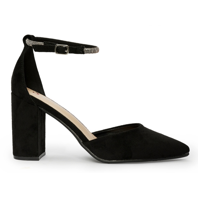 Suede mustat korkokengät pumput