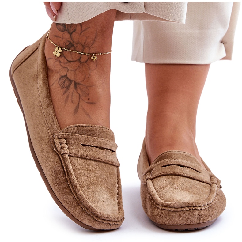 Naisten mokkanahkaiset loafersruskeat Lenvie