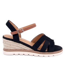 Rosco Black wedge espadrill sandaalit musta