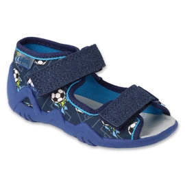 Befado lasten tossut nahkasisäkkeellä 350P050 tummansininen