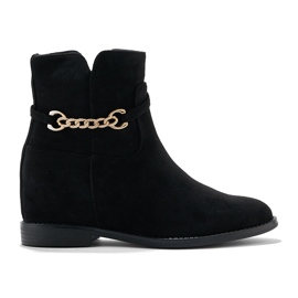 Mustat mokkanahkaiset nilkkurit ketjulla