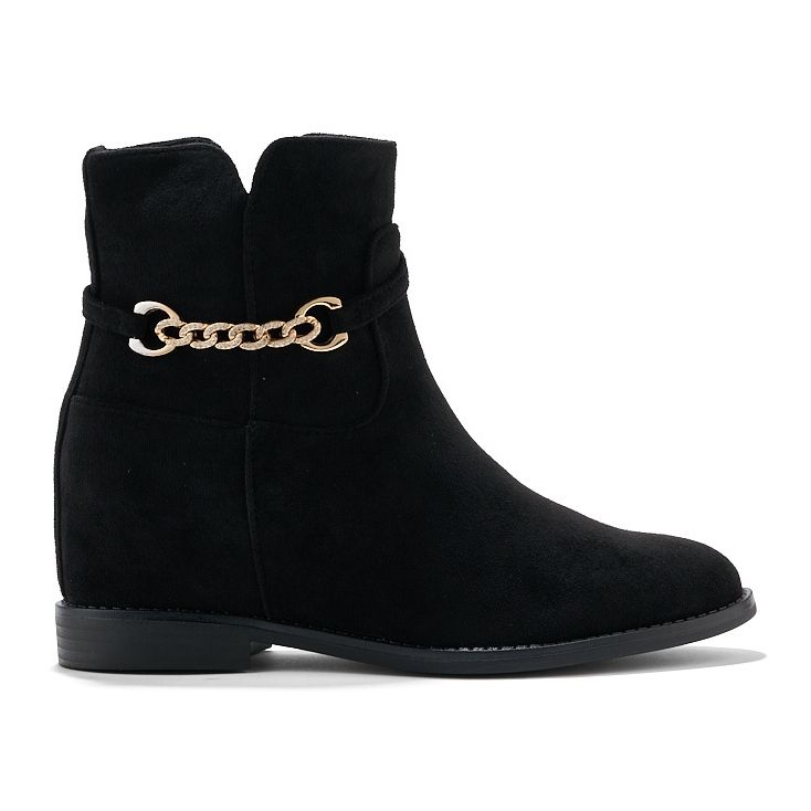 Mustat mokkanahkaiset nilkkurit ketjulla