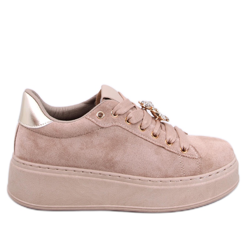 Platform tennarit, joissa on kristalli-nalle Silma Khaki beige