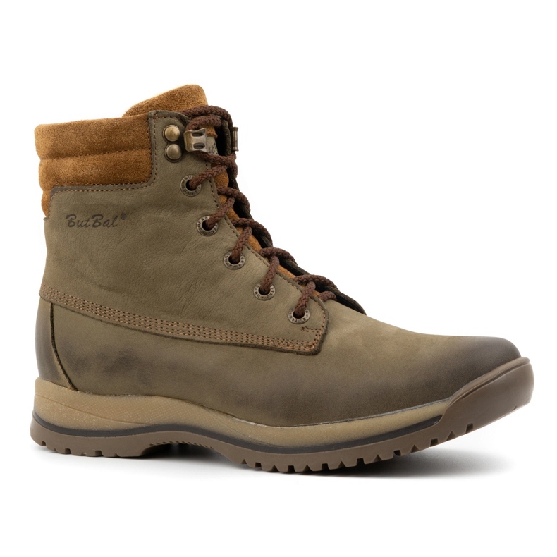 Olivier Naisten nahkaiset vaelluskengät nauhoitusnilkkureilla, talvi 360BB, oliivi vihreä