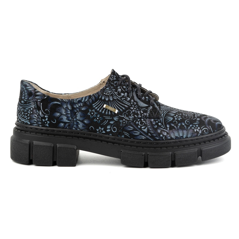 Olivier Naisten nahkakengät paksulla pohjalla, kukat 1134, sininen monivärinen