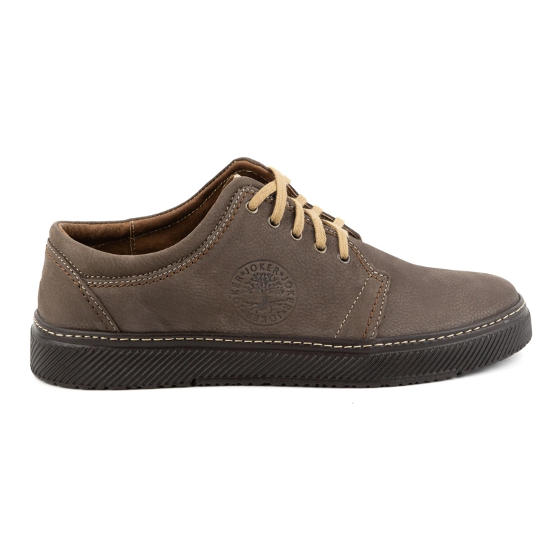 Joker Miesten vapaa-ajan nahkakengät 894J olive vihreä