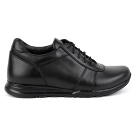 Olivier Miesten nauhoitettavat nahkakengät Sport Style 408KZ + 3 cm, musta