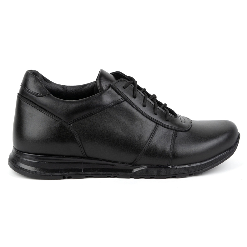 Olivier Miesten nauhoitettavat nahkakengät Sport Style 408KZ + 3 cm, musta