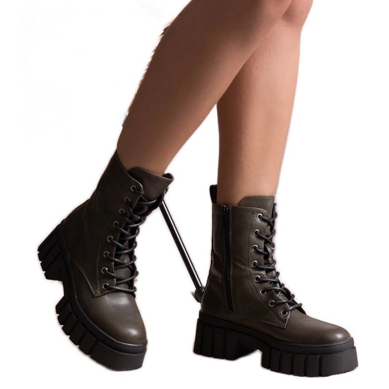 Vihreät vaelluskengät Kalinara eko-nahasta