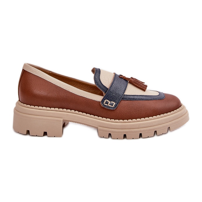 Naisten nahkaiset mokasiinit, ruskeat Laura Messi 2835