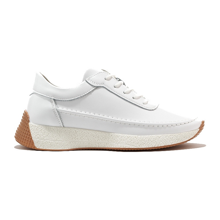 Sergio Leone Naisten avoimet nahkaiset valkoiset urheilukengät valkoinen