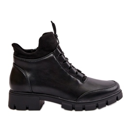 Matalat naisten eristävät saappaat Eco-nahasta, musta Erisabelle