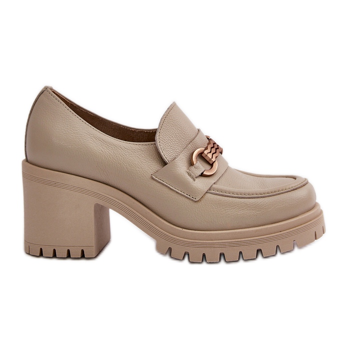 Zazoo 20175 Naisten korkokengät, luonnonnahka, vaalea beige