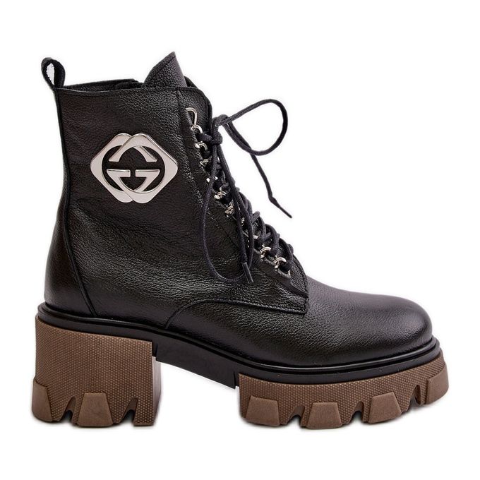 Zazoo 60376 Nahkaeristetyt vetoketjusaappaat, musta