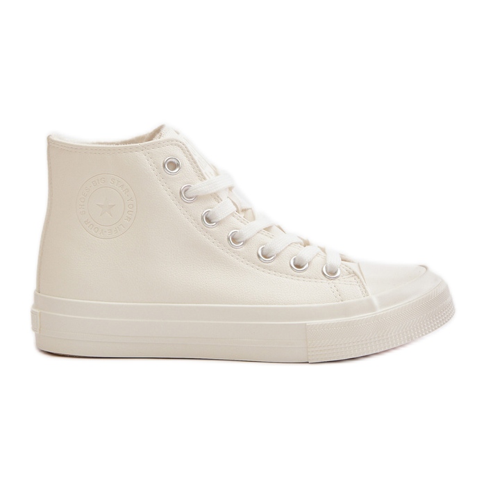 Naisten eristetyt tennarit, jotka on valmistettu eko-nahasta, valkoiset Big Star OO274932 valkoinen