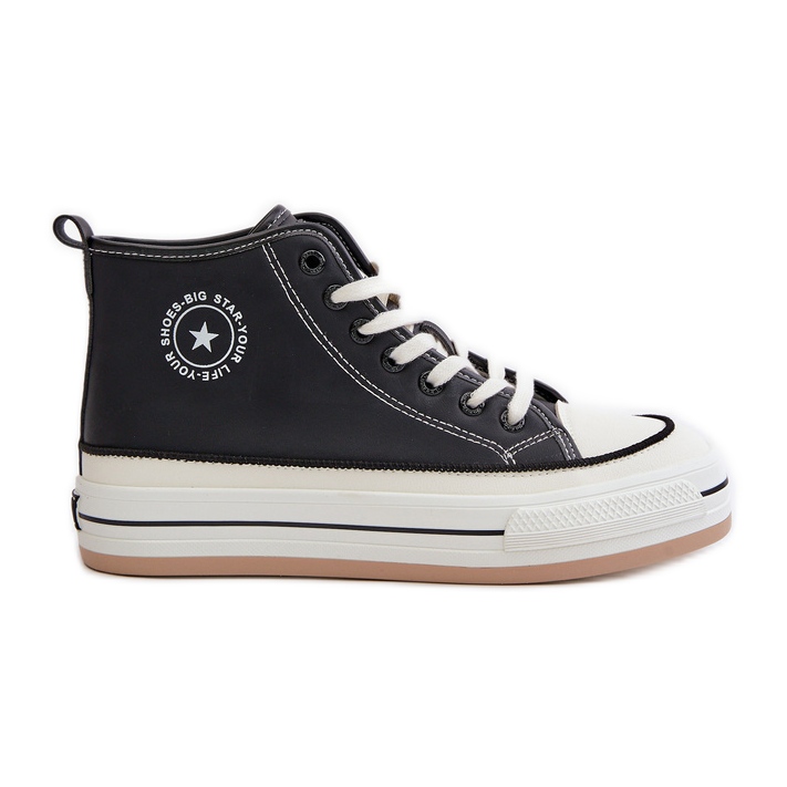 Eristetyt naisten tennarit Eco Leather Platformilla Big Star OO274062 Musta