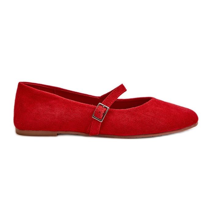 Eco Suede Red Flat Ballet Flats hihnalla Tirilina punainen