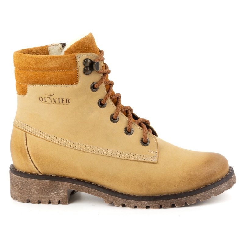 Olivier Naisten nahkasaappaat, eristetyt talvisaappaat, 365BB, hiekka beige