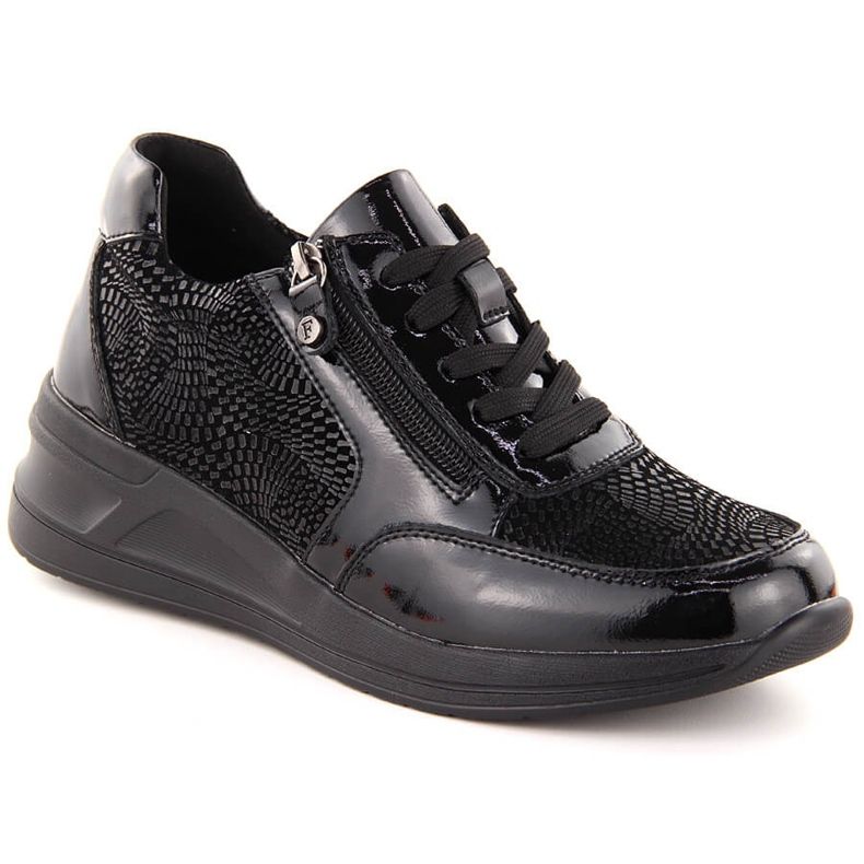 Mustat nahkaiset naisten kiilakengät Filippo DP6352