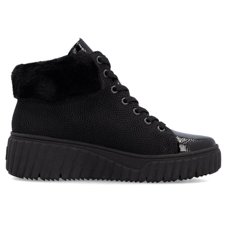 Naisten vedenpitävät mustat kiilakengät Rieker N2505-00