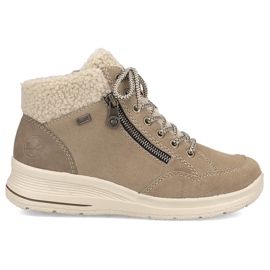 Beiget nahkaiset vedenpitävät naisten nilkkurit Rieker L7701-24