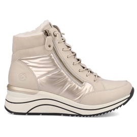 Naisten nahkaeristetyt kiila saappaat, beige Remonte D0T72-60