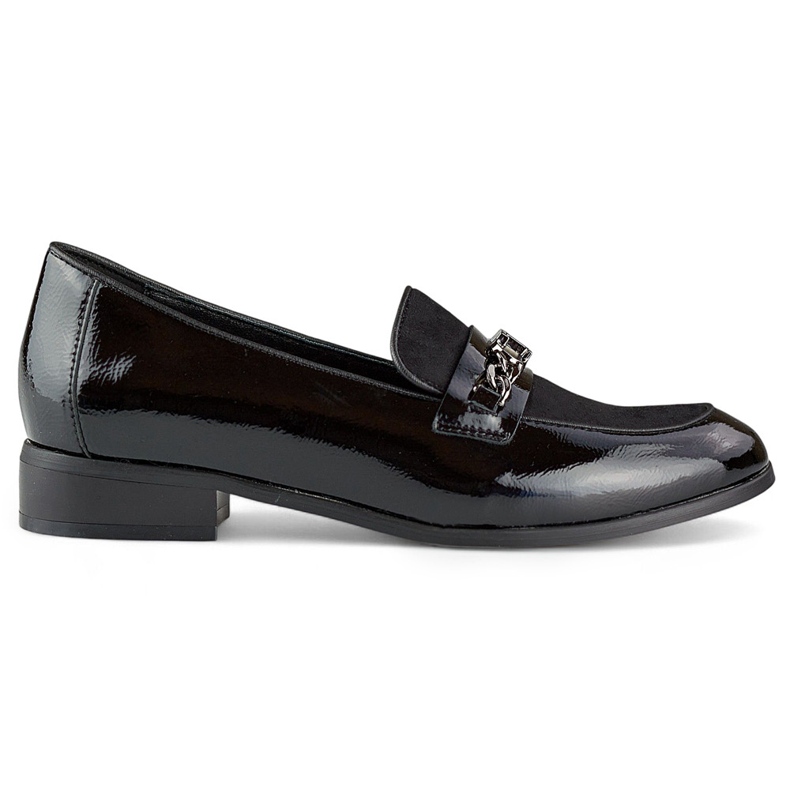 Klassiset naisten mustat patentoidut kengät