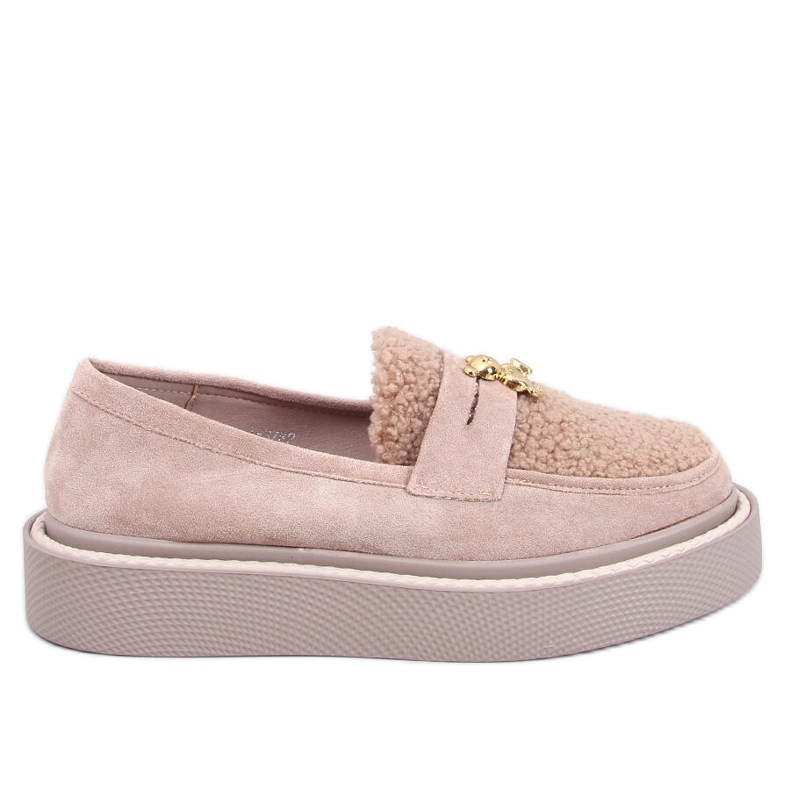 Anisha Khaki -tasoiset loaferit leikkurilla beige