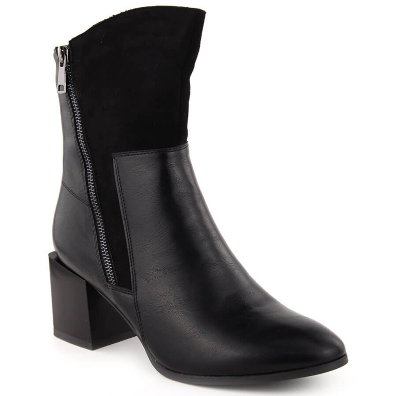 Naisten eristetyt korkeakorkoiset saappaat, mustat Jezzi ASA217-9