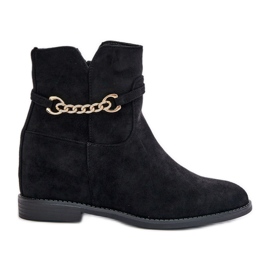 Naisten nilkkurit, joissa on piilokiila, valmistettu Eco Mokkanahasta, musta Ofcorna