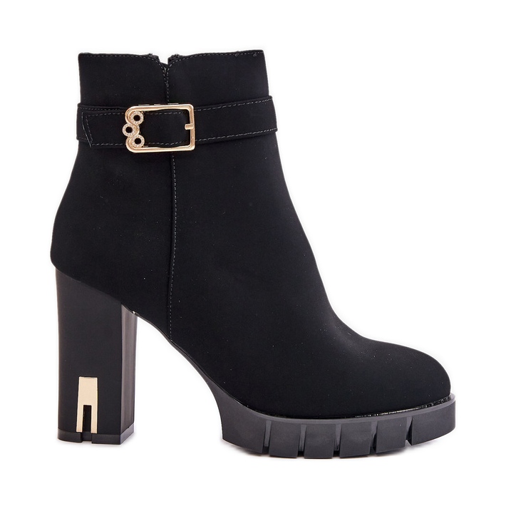 Eristetyt naisten nilkkurit kultasoljilla, musta Taitra