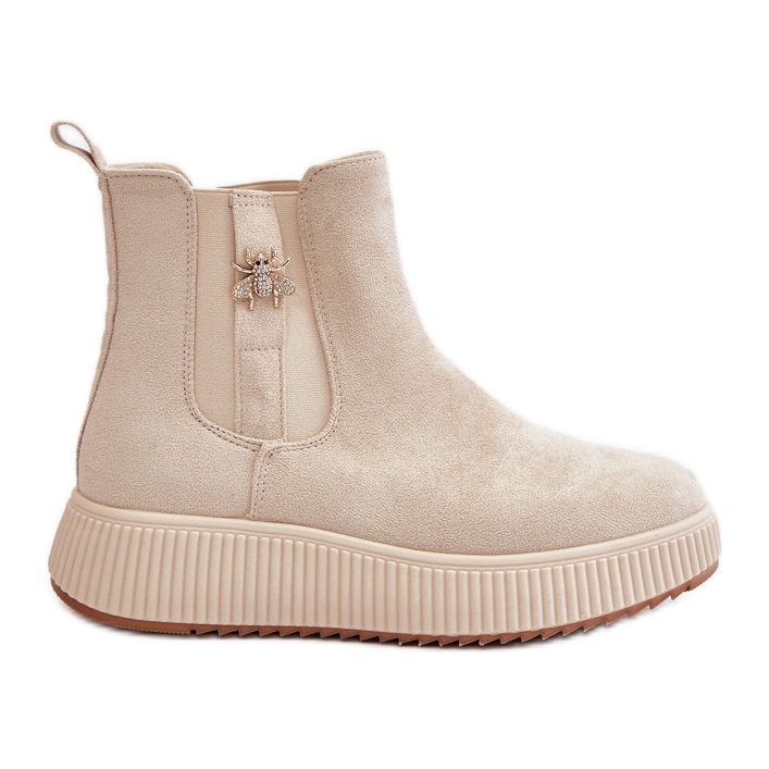 Naisten slip-on-saappaat, joissa on neula, Eco Mokka, vaalea beige Ciatheia