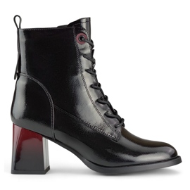 Nauhat nilkkurit, tyylikkäät kiiltonahkaiset nilkkurit musta