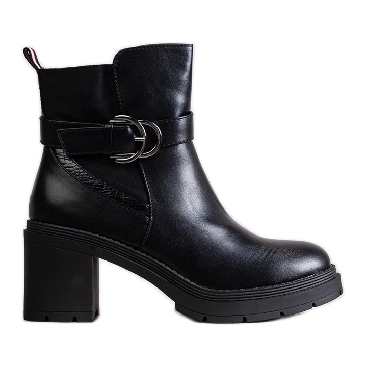 Mirka mustat korkeakorkoiset nilkkurit