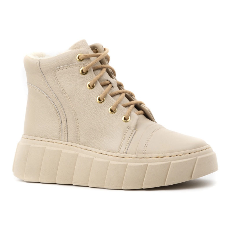 Olivier Naisten eristetyt nahkaiset talvisaappaat 1179, beige